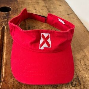 Red Visor State of Alabama Flag Embroidery Unisex Adult Adjustable good preworn
